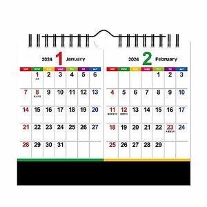新日本カレンダー 2024年 カレンダー 卓上 カラーラインメモ・セパレート 年表付 NK532