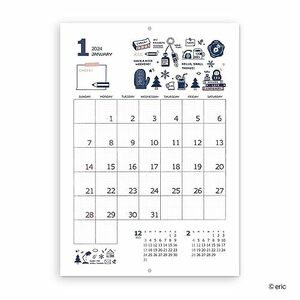 新日本カレンダー 2024 カレンダー 壁掛け eric 壁掛け NK4002