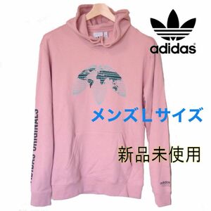 ラスト1点◆新品◆(メンズL)アディダスオリジナルス adidasoriginals くすみピンク メンズ グラフィックパーカー