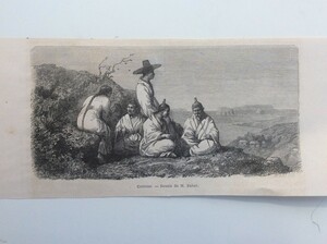 1866年 朝鮮 江華島の人々 丙寅洋擾 アンリ ジュウベル画 オリジナル木版画