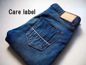 イタリア製●Care label ケアレーベル tight 202 USED加工 ストレッチ デニム パンツ ジーンズ W31 ヨーロピアンデニム 同日3点送料無料