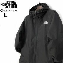 1円～!売切!【正規新品】THE NORTH FACE◆NOVELTY TNF RAIN HOODIE マウンテンパーカー US限定 2023最新 撥水(L)黒 ボーダー柄 180915-65_画像2