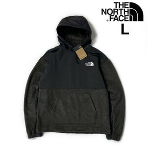 1円～!売切!【正規新品】THE NORTH FACE NOVELTY FLEECE JACKET フリース パーカー プルオーバー US限定 ふわふわ ロゴ刺繍(L)黒181024-120