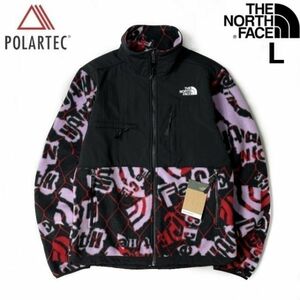 1円～!売切!【正規新品】THE NORTH FACE◆PRINTED DENALI JACKET フリース デナリ フルジップ US 厚手上質 撥水(L)紫 総柄 181024-95