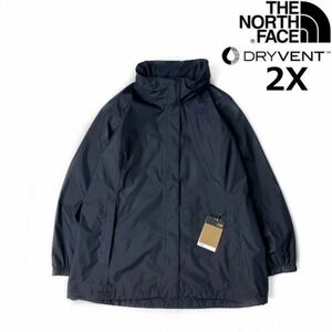 1円～!売切!【正規新品】THE NORTH FACE W RESOLVE 2 JACKET マウンテンジャケット US限定 ビッグサイズ ロゴ刺繍 撥水(2X)紺 180915-45