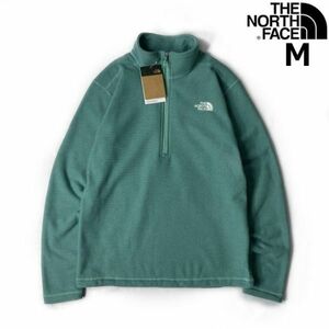 1円～!売切!【正規新品】THE NORTH FACE◆TEXTURED CAP ROCK 1/4 ZIP PULLOVER フリース 厚手ニット US限定 ロゴ刺繍 登山(M)緑 181024-25