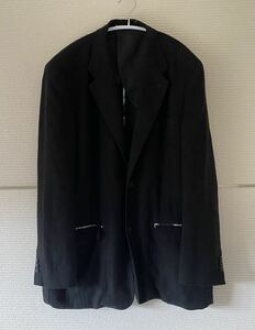 Papas リネン テーラードジャケット 黒 ブラック Mサイズ 日本製 パパス サマージャケット 麻 ブレザー