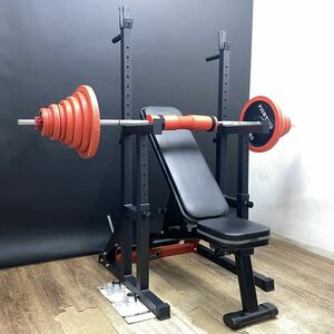 ○手渡しのみ/総重量100kg■バーベルスタンドセット プレート 90kg インクラインベンチ GronG FIGHTING ROAD 筋トレ 中古■兵庫県姫路市発