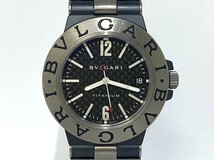 【 BVLGARI 】 ブルガリ ディアゴノ TI38TR チタニウム オートマチック 腕時計 黒文字盤 ■ 中古良品_画像1