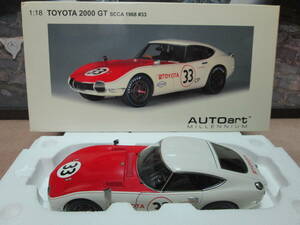 1/１８　TOYOTA　２０００GT！！ SCCA　１９６８年　♯３３　「AUTOart」！！