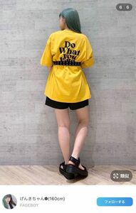 PAGEBOY ページボーイ イエロー 半袖Tシャツ オーバーサイズ ユニセックス X-girl BEAMS WEGO 