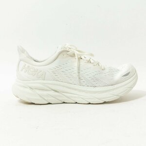 【1円スタート】HOKA ONEONE ホカオネオネ CLIFTON 8 クリフトン 1119393 ランニングシューズ スニーカー ホワイト 25cm メッシュ 合成繊維