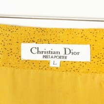 【1円スタート】未使用 Christian Dior クリスチャンディオール 膝丈ラップスカート ボトムス レトロ クラシカル 春夏 黄色 L_画像4