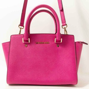 MICHAEL KORS マイケルコース 2WAY ショルダーバッグ ハンドバッグ 肩掛け鞄 斜め掛け ピンク ゴールド金具 キレイめ カジュアル 婦人 女性