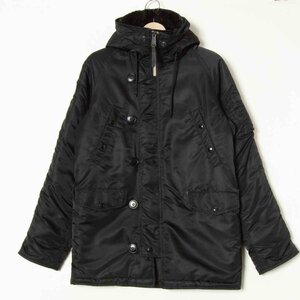 【1円スタート】ALPHA INDUSTRIES アルファインダストリーズ N-3B フライトジャケット ブルゾン アウター ミリタリー 黒 ブラック S