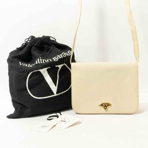 【1円スタート】valentino garavani ヴァレンティノ ガラヴァーニ ミニショルダーバッグ ポシェット 皮革 レザー クラシカル ベージュ