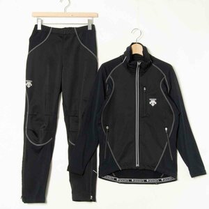 【1円スタート】DESCENTE デサント セットアップ ジャージ 上着 パンツ Mサイズ ポリエステル100% ブラック 黒 スポーツウェア メンズ