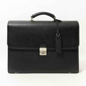 【1円スタート】DAKS LONDON ダックス ACE エース ビジネスバッグ ブリーフケース 書類カバン 皮革 レザー B4 ブラック 黒 メンズ