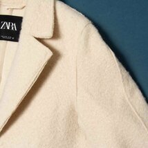 【1円スタート】ZARA ザラ 圧縮プードルファーロングコート アウター 裏なし ポリエステル レトロ クラシカル フェミニン ベージュ M_画像3