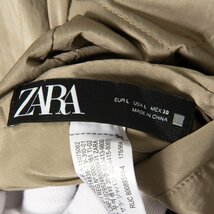 【1円スタート】ZARA ザラ リバーシブルノーカラーブルゾン ボア/ポリエステルナイロン アウター カジュアル シンプル 薄茶色 L 無地_画像5