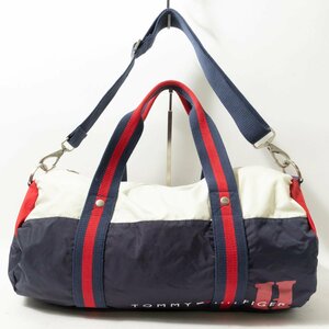 TOMMY HILFIGER トミーヒルフィガー ボストンバッグ ネイビー 紺 レッド 赤 ホワイト 白 ナイロン ユニセックス 男女兼用 大容量 bag 鞄