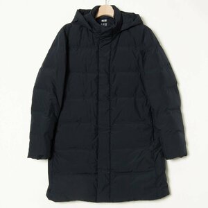 【1円スタート】UNIQLO ユニクロ 311-409332 シームレスダウンコート アウター 防寒 耐久撥水加工 ベーシック カジュアル 紺 M メンズ