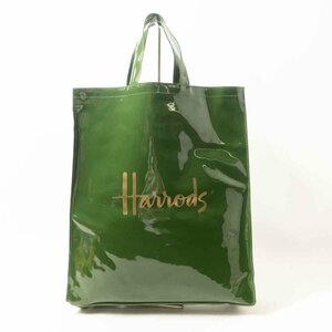 Harrods ハロッズ トートバッグ カーキ ゴールド PVC ポリエステル レディース 手さげ 大容量 シンプル ベーシック カジュアル bag 鞄