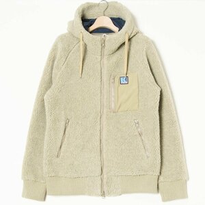 【1円スタート】HELLY HANSEN ヘリーハンセン フード付きボアフリースジャケット ブルゾン アウター カジュアル アウトドア ベージュ XL