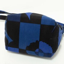 【1円スタート】marimekko マリメッコ 2WAY ウニッコ柄 MILLI MATKURI ショルダーバッグ 花柄 総柄 綿100% コットン ブルー 青 ナチュラル_画像5