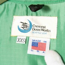 【1円スタート】Crescent Down Works クレセントダウンワークス ナイロンリップダウンベスト アウター カジュアル ベーシック 緑 XXS USA製_画像5