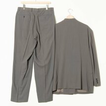 【1円スタート】ISSEY MIYAKE イッセイミヤケ セットアップ ノーカラージャケット M パンツ XL ウール100% ライトグレー フォーマル 紳士服_画像2