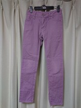 中古 女児160cm 4点セット（デニム 2本 （紺色と紫）、パンツ（黒）、ショートパンツ（紫））_画像4