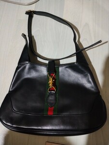 GUCCI グッチ ショルダー　バッグ　ブラックリボン　シェリー　ハンドバッグ　希少　レア　ヴィンテージ　バンブー　ジャッキー