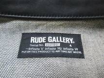 ★送料無料★RUDE GALLERY ルードギャラリー ジージャン サイズ 4　※黒革 牛革 レザー Gジャン_画像7