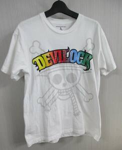 ★送料無料★DEVILOCK x ONE PIECE デビロックxワンピース コラボ ホワイト Tシャツ サイズ L