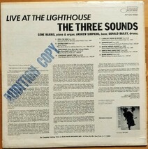 BLUE NOTE 青白LIB RVG MONO プロモ オリジナル盤　THE 3 SOUNDS／Live at The Lighthouse　Gene Harris　Donald Bailey　スリー サウンズ_画像2