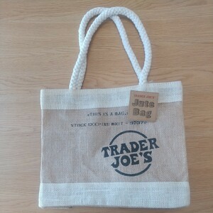 to radar Jaws ① [ regular goods ] jute back unused records out of production length 26cm× width 31.5cm× inset width 12.5cm× keep hand 47cm TRADER JOE'S Jute Bag