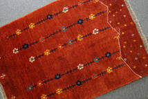 120×80cm 【ペルシャ絨毯 手織りギャッベ】アマレ族ギャッベ ギャベ 18316_画像4