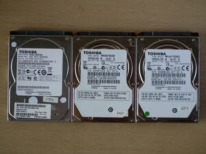 【正常確認/初期化済 中古品】東芝 SATA2.5インチHDD 640GB 3個セット