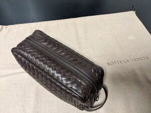 極美品 使用僅か ボッテガヴェネタ bottega イントレチャート クラッチバッグ 濃茶 7805