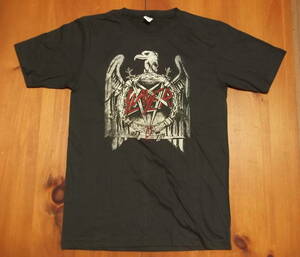 新品【Slayer】 スレイヤー Reign in Blood tour 86 Vintage Style プリント Tシャツ 黒 L // ヘビメタ ロックTシャツ バンドTシャツ