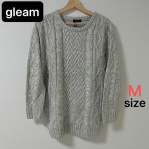 【新品タグ付き】gleam ケーブルニット セーター グレー