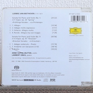 品薄/高音質CD/SACD/アンネ＝ゾフィー・ムター/ベートーヴェン/ヴァイオリン・ソナタ/Anne-Sophie Mutter/Beethoven/Violin Sonatas/DGの画像2