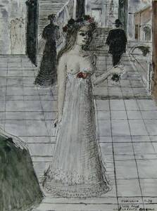 ポール・デルボー、「ローマの道」のための習作、希少画集・額装画、Paul Delvaux、人気作品、新品高級額 額装付、状態良好、送料無料