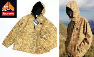 正規品 22AW Supreme × Nike ACG Denim Pullover Gold Snakeskin シュプリーム ナイキ スネークプリント デニムプルオーバーパーカー S-41