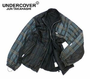 ARCHIVE 2000AW UNDERCOVER D220 リバーシブル ナイロンジップジャケット アンダーカバー ライダース ブルゾン マルチチェック 切替 M S-26