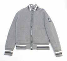 国内正規品 MONCLER GAMME BLEU リブライン スウェットジップアップブルゾン モンクレールガムブルー スタジャン ジャケット グレー M-22_画像2