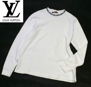 国内正規品 Louis Vuitton ネックロゴ コットン 長袖Ｔシャツ RM191M HUC HCY02W ルイヴィトン NECK LOGO ロンT カットソー ホワイト L J-1