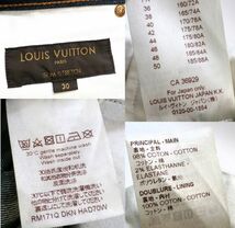 正規品 Louis Vuitton サークル刺ロゴ モノグラムレザーパッチ 5ポケットデニムパンツ ルイヴィトン インディゴDENIM ジーンズ 30 ER-36_画像10