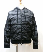 国内正規品 MONCLER MENS ブラックカモフラージュ ナイロンジップブルゾン 8413700 モンクレール ナイロンジップパーカー 黒 グレー M J-25_画像7